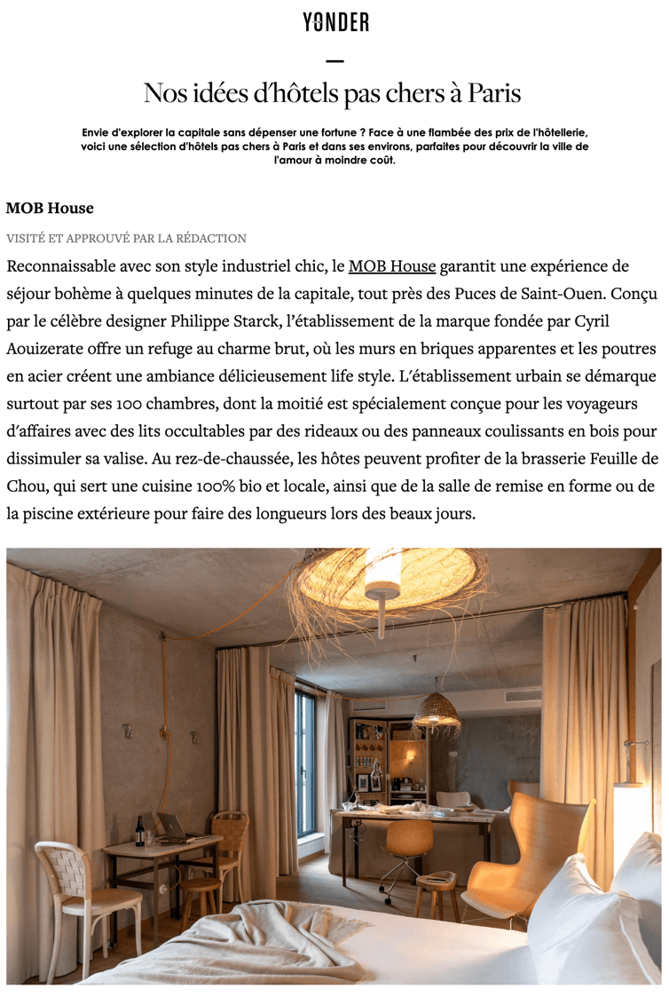 Nos idées d'hôtels pas chers à Paris 