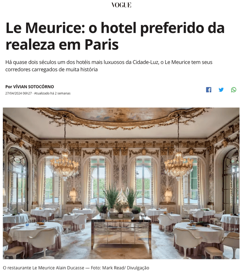 Le Meurice : l'hôtel préféré de la royauté à Paris
