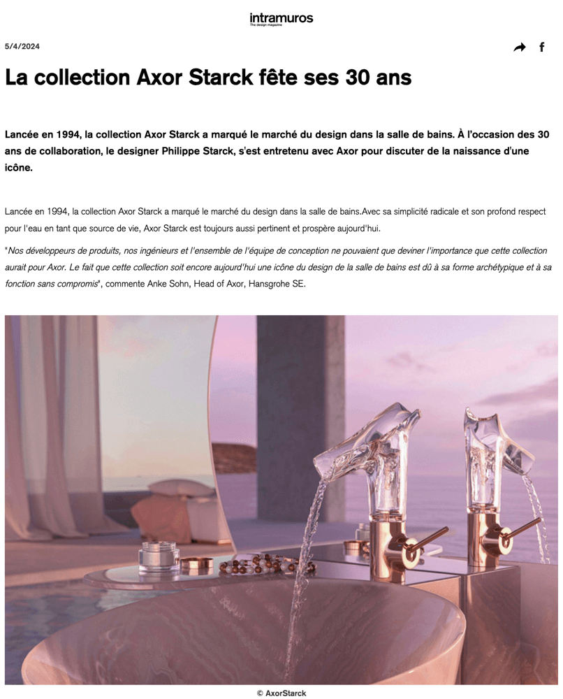 La collection Axor Starck fête ses 30 ans