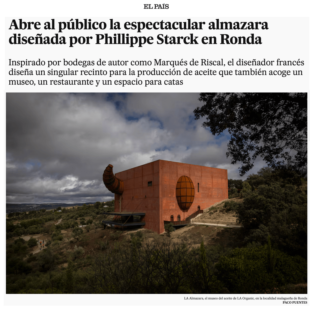 Le spectaculaire moulin à huile de Ronda, conçu par Phillippe Starck, ouvre ses portes au public