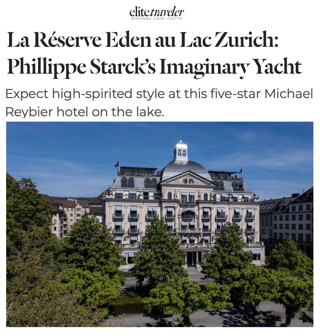 La Réserve Eden au Lac Zurich : Le Yacht Club imaginaire de Phillippe Starck 