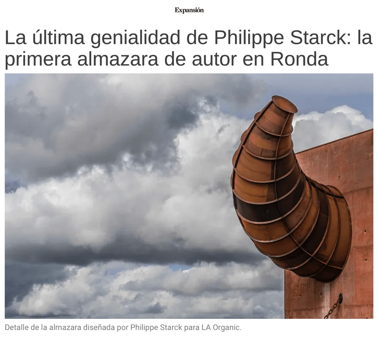 Le dernier coup de génie de Philippe Starck : le premier moulin à huile d'olive de Ronda