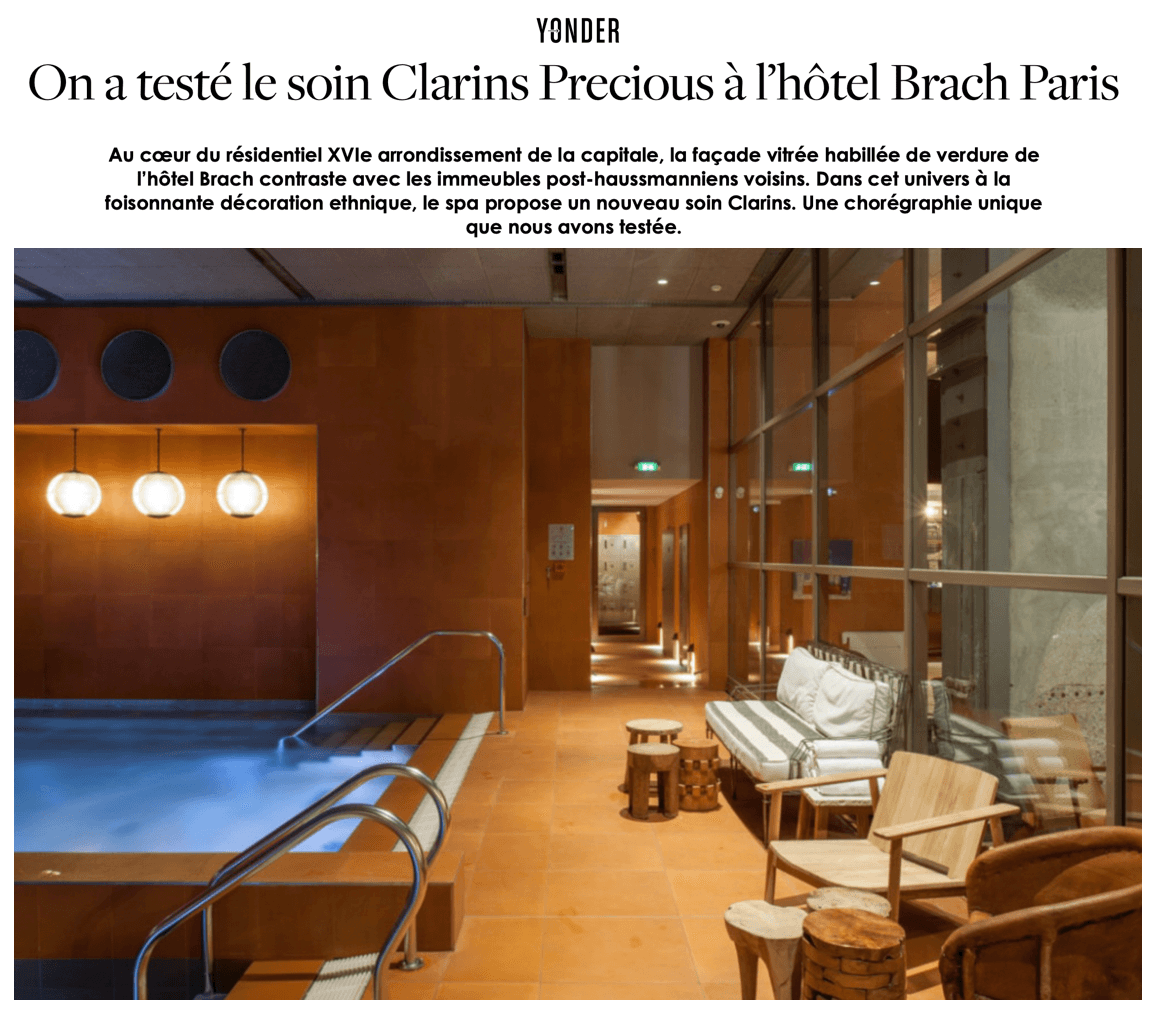 On a testé le soin Clarins Precious à l’hôtel Brach Paris