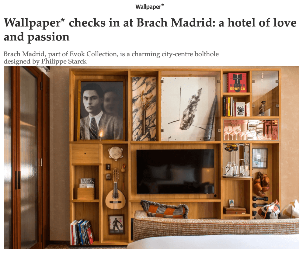 Wallpaper* s'installe à Brach Madrid : un hôtel d'amour et de passion