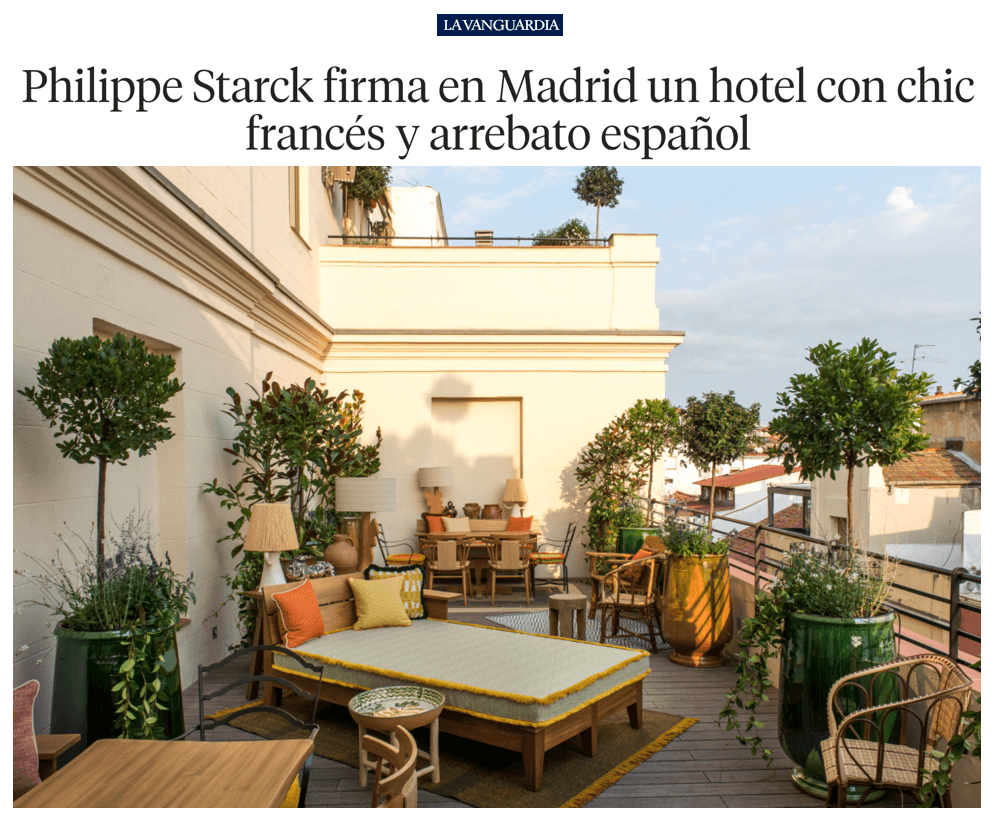 Philippe Starck signe un hôtel à Madrid au chic français et à l'ambiance espagnole.