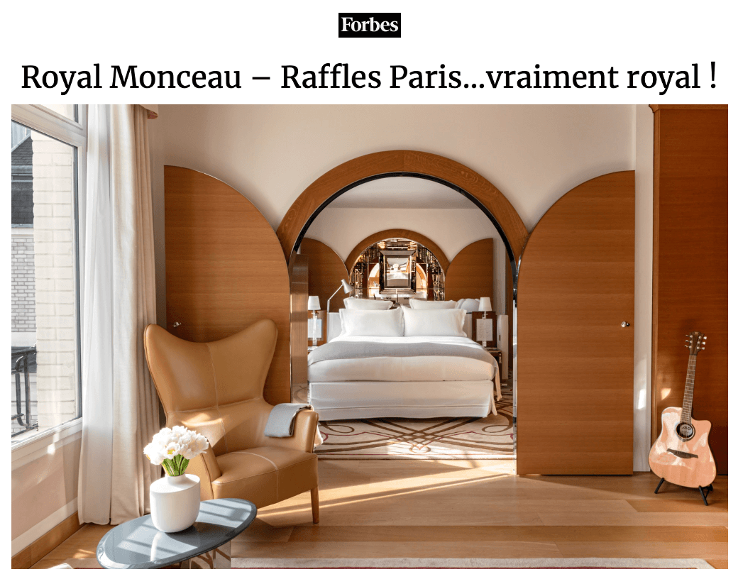 Royal Monceau – Raffles Paris…vraiment royal !