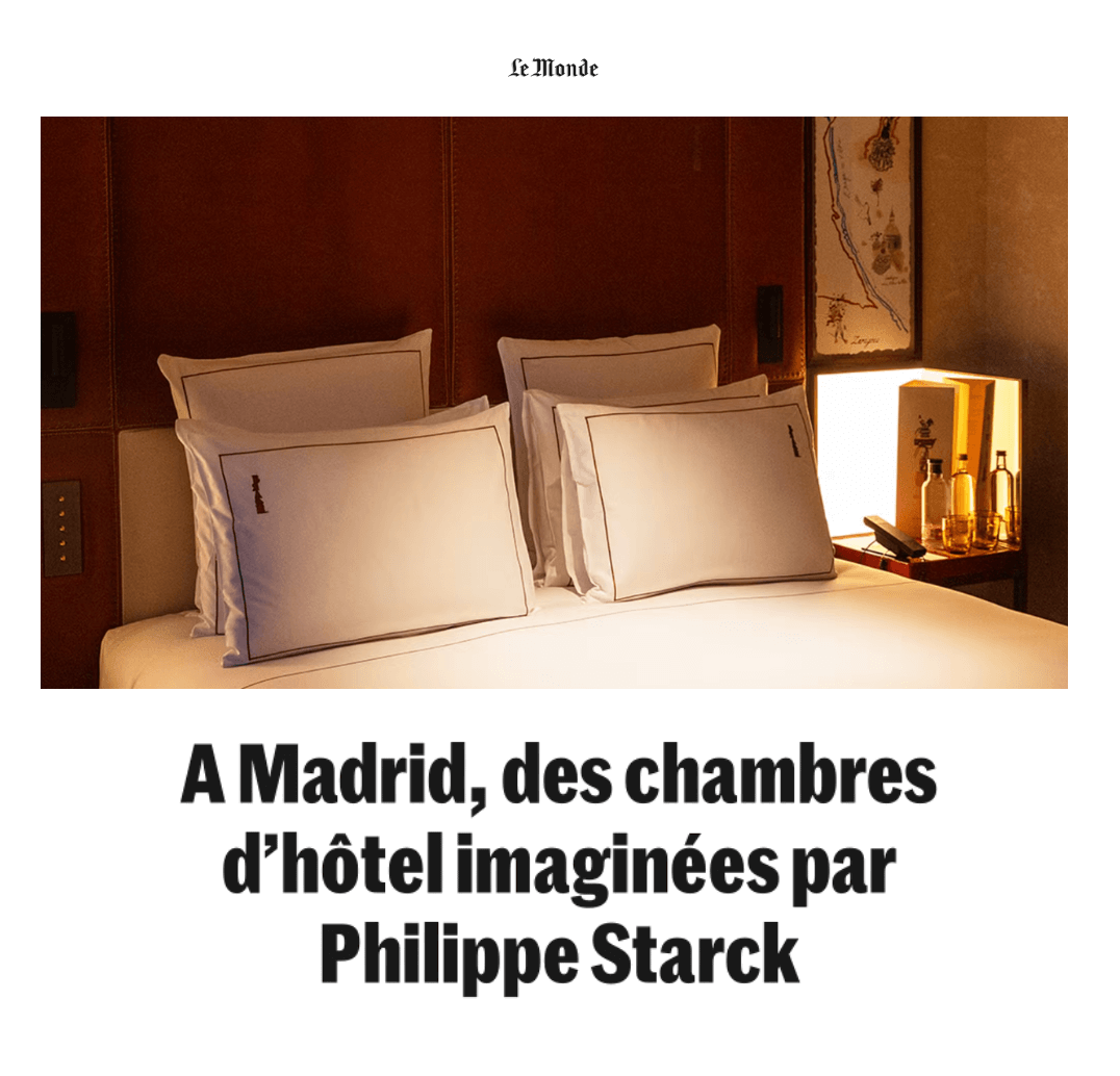 A Madrid, des chambres d’hôtel imaginées par Philippe Starck