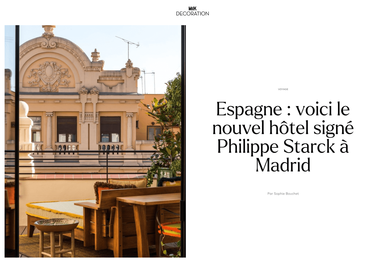 Espagne : voici le nouvel hôtel signé Philippe Starck à Madrid